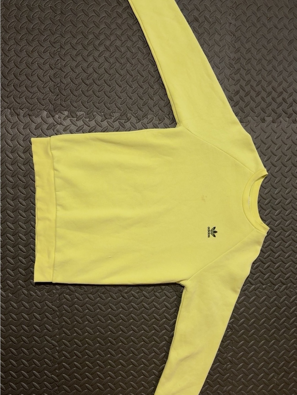 adidas Yellow Crewneck Sweatshirt with Trefoil Logo